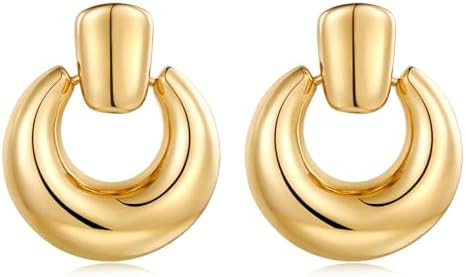 Gold Silver Hoop Dangle Earrings For Women Statement Retro Earrings Multiple Styles Jewelry for B... | Amazon (US)
