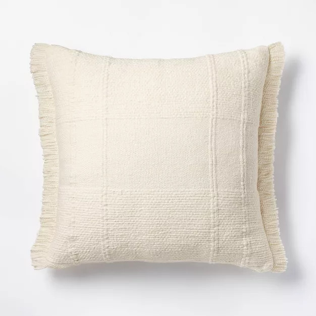 Woven Plaid Throw Pillow Cream - Threshold™ designed with Studio McGee | Target
