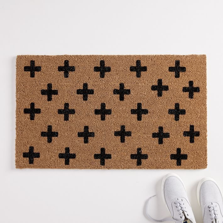Nickel Designs Hand-Painted Doormat - Swiss Cross | West Elm (US)