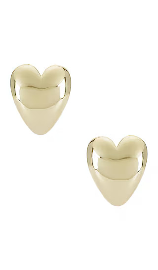 BaubleBar Large Heart Huggie Earrings in Metallic Gold. | Revolve Clothing (Global)
