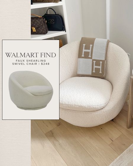 HOME \ Walmart find! Faux Sherpa swivel chair under $250!

Living room 
Bedroom
Closet
Decor 

#LTKhome
