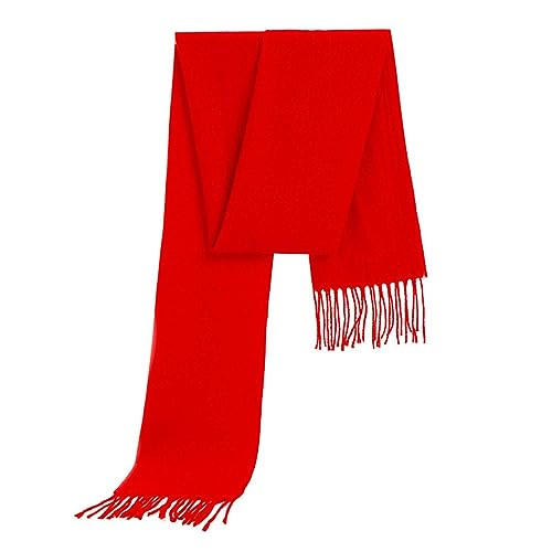 FUZHUI Polyester Red Woven Scarf - Soft, Warm, and Skin Friendly - for Winter Gifts | Amazon (US)