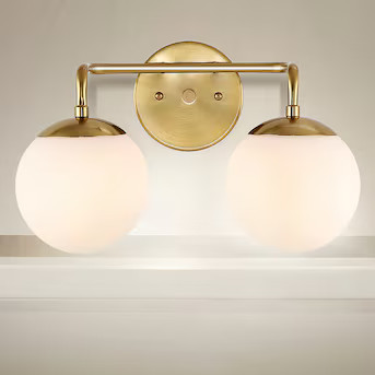 JONATHAN  Y Louis Parisian Modern/contemporary Transitional 15-in 2-Light Brass Gold LED Farmhous... | Lowe's