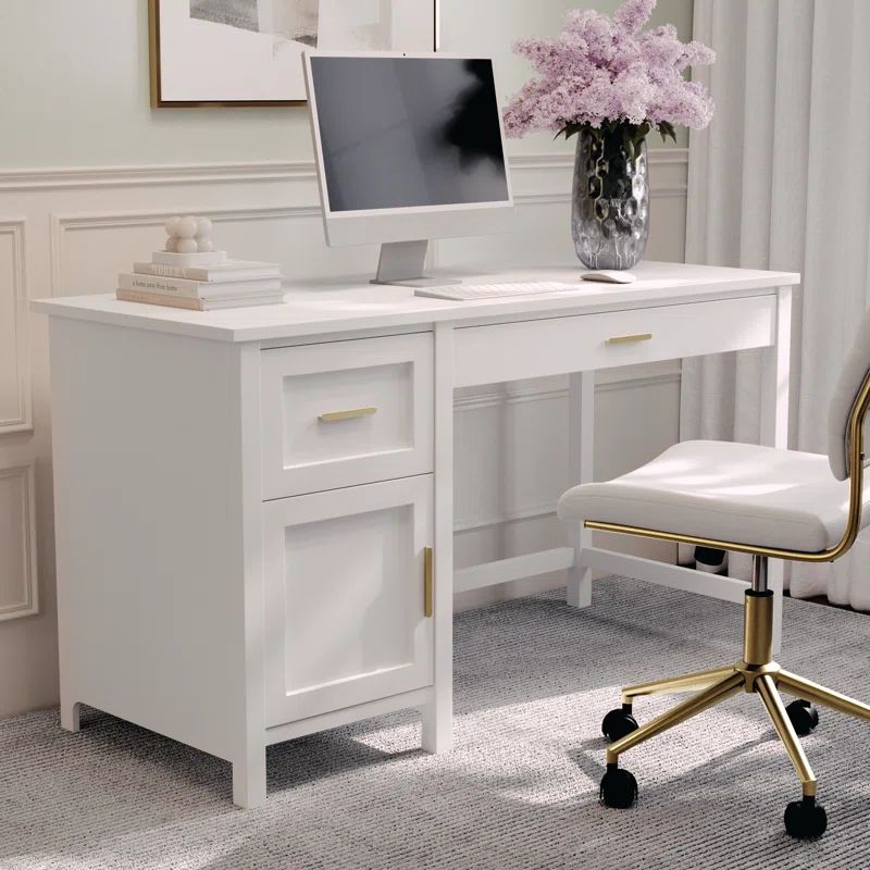 Teague Martha Stewart Shaker Style Home Office Desk with Storage | Wayfair North America