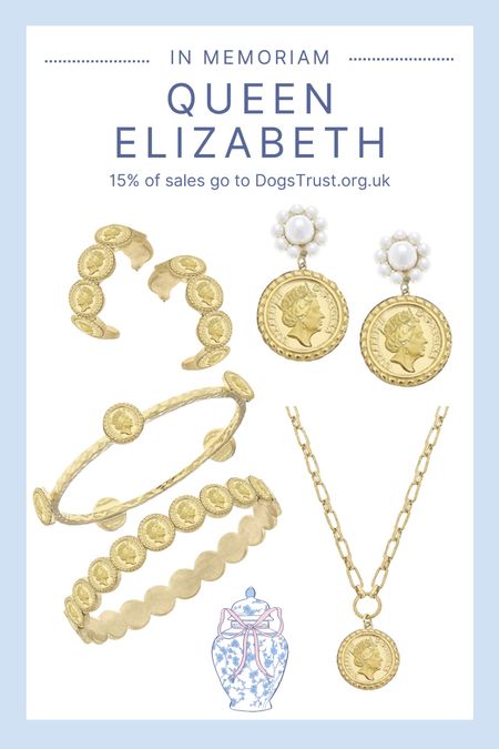Jewelry collection in memoriam of Queen Elizabeth

Accessories gold coin jewelry royal family style fashion fall trends

#LTKstyletip #LTKHoliday #LTKunder50
