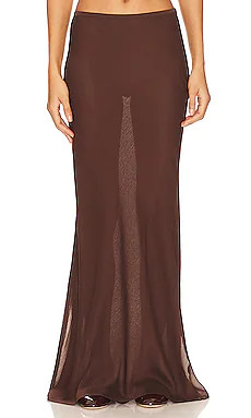 LIONESS Endless Maxi Skirt in Chocolate from Revolve.com | Revolve Clothing (Global)