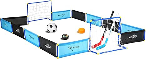 2-in-1 Knee Ice Hockey Set Rink Soccer Ball Indoor Mini Goals Set Include 2 Knee Hockey Sticks, 2... | Amazon (US)