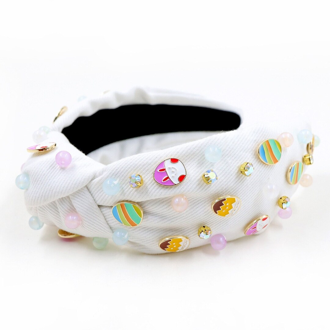 Easter Hand Sewn Knotted Headband, Easter Knotted Headband, Embellished Knotted Headband, Gingham... | Etsy (US)