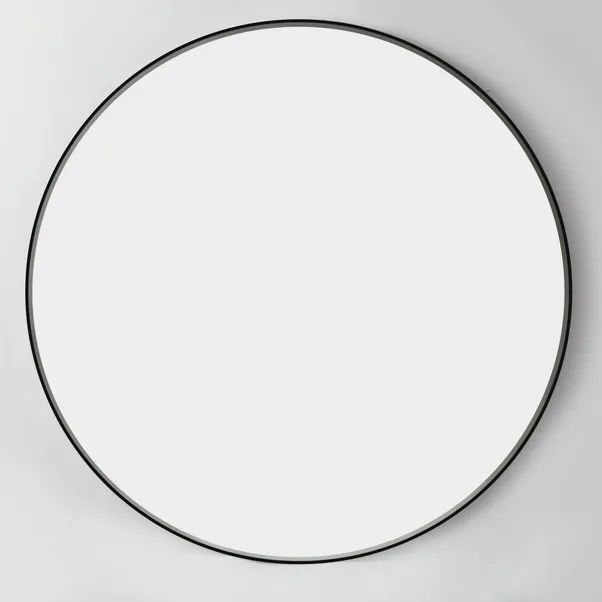 Apartment Black Frame Round Mirror 100cm | Dunelm