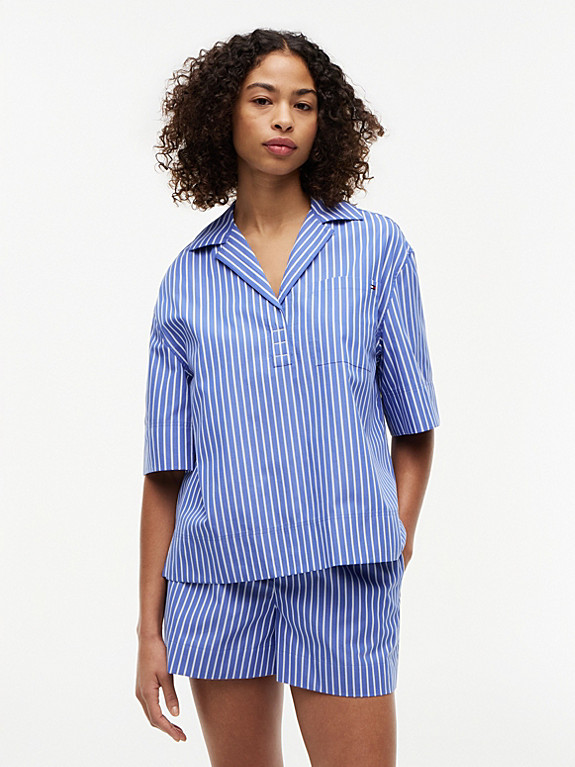 Relaxed Fit Poplin Short Sleeve Shirt | Multi | Tommy Hilfiger | Tommy Hilfiger UK