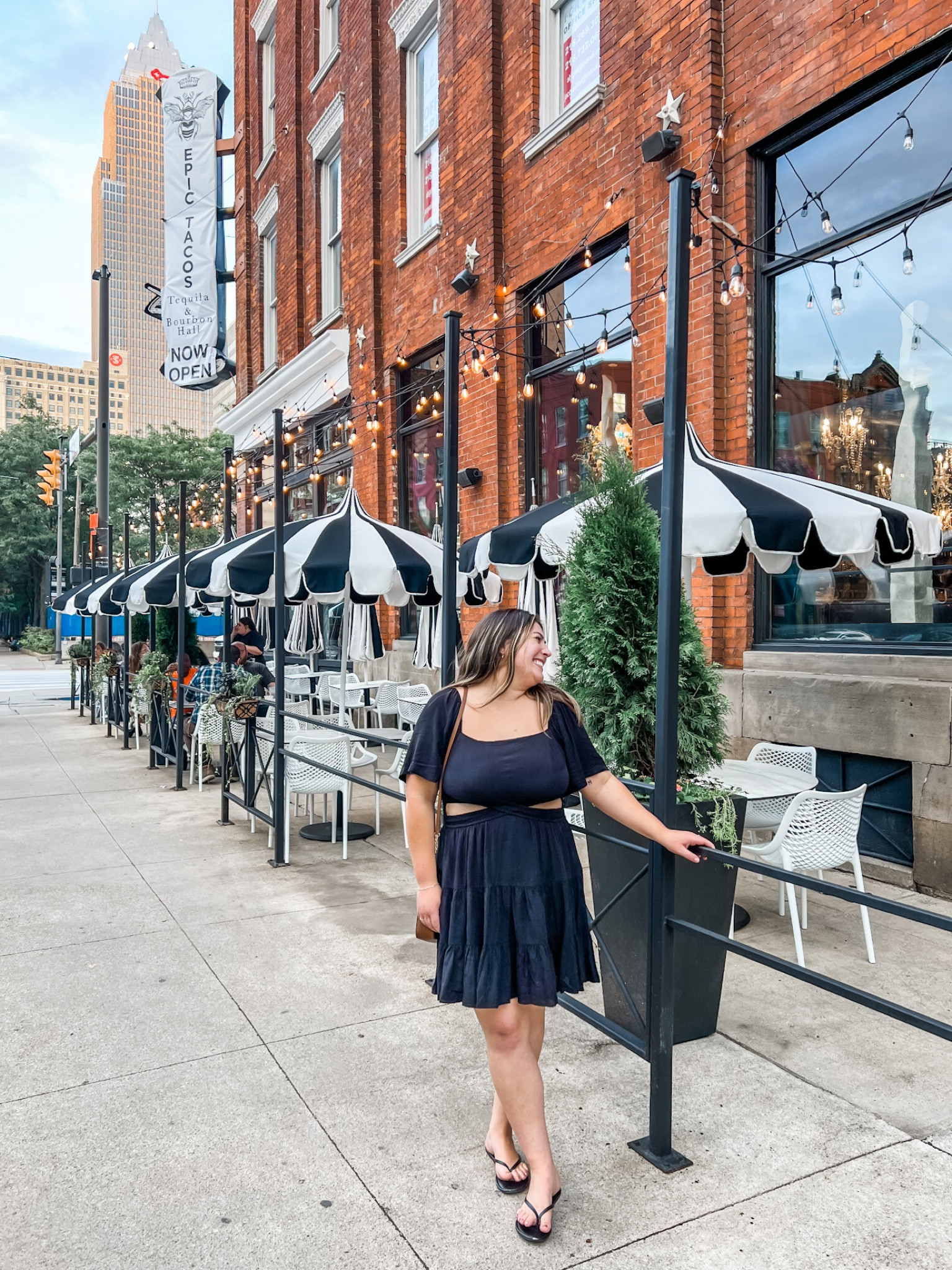 black fall dress, cutouts, neutrals 

#LTKunder100 #LTKSeasonal #LTKHoliday