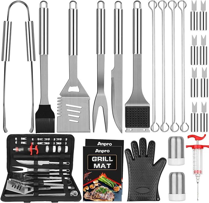 Anpro Grilling Accessories Grill Kit- Grill Set, Grilling Utensil Set, BBQ Accessories, BBQ Kit, ... | Amazon (US)