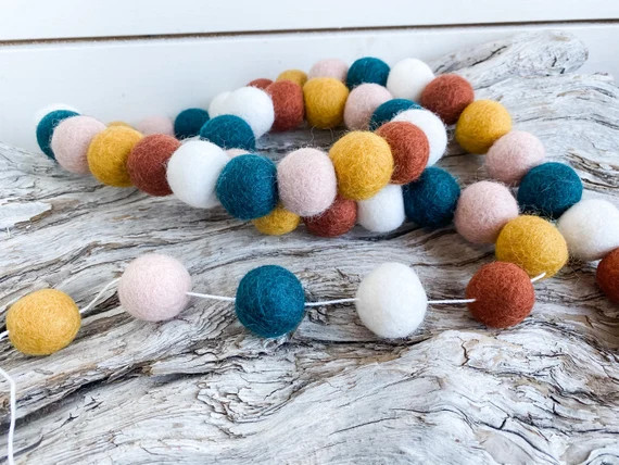 Boho  2cm 25 or 50ct Felt Ball Garland or Loose Pack - Pom Pom - FREE SHIPPING USA over 16 | Bunt... | Etsy (US)