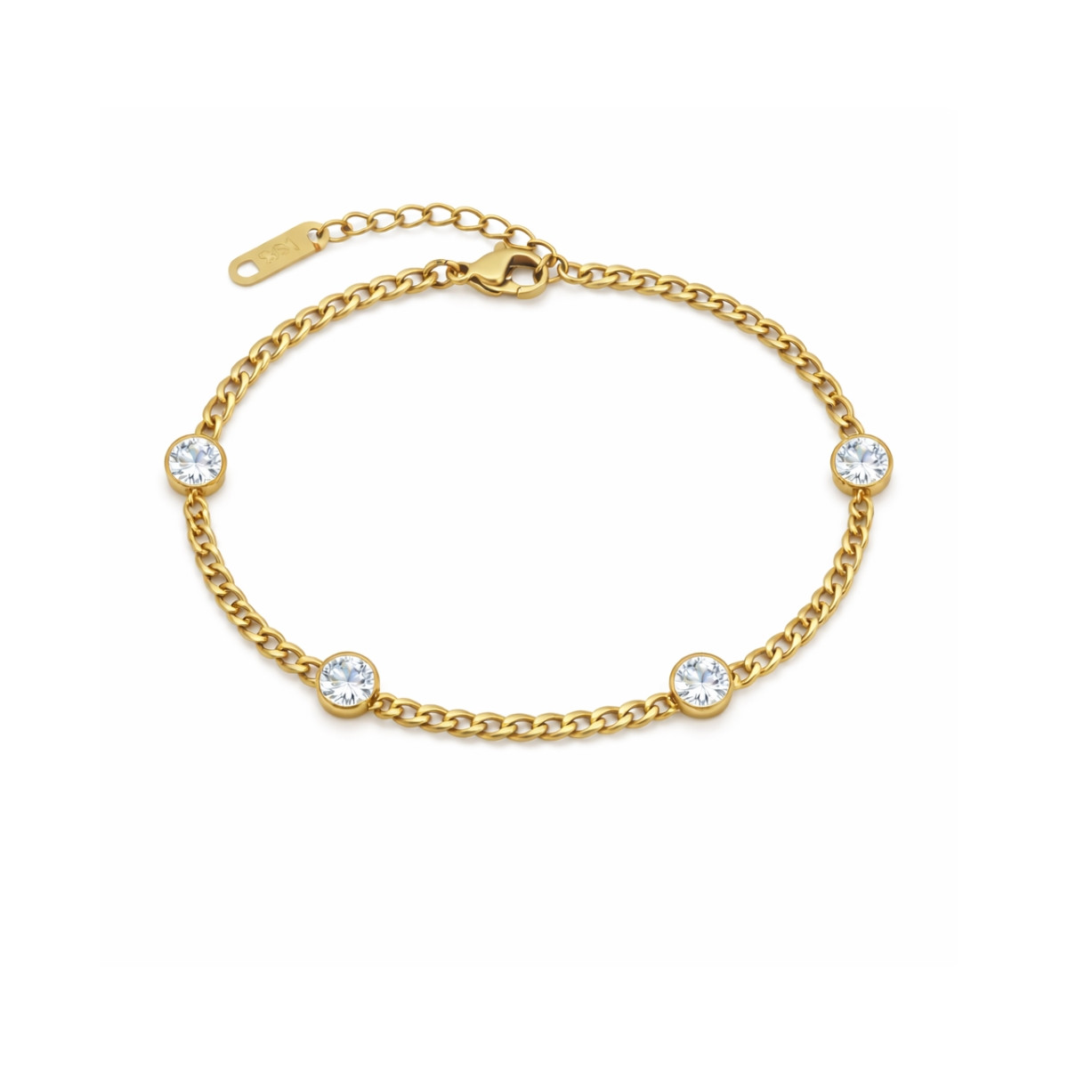 Dloria Women's Seraphina Bezel Link Bracelet - Gold | Macy's