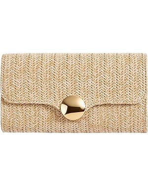 Elegant Clutch Purse for Women Straw Clutch Formal Evening Bag for Wedding Party Dinner | Amazon (US)