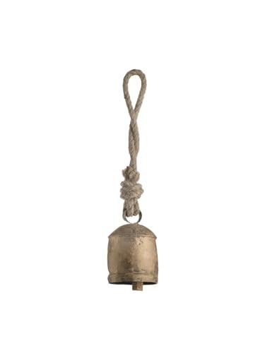 Vintage Rustic Decorative Metal Hanging Christmas Cow Bell, Brass Coated Country Style Cow Bell Wall Hanging with Jute Rope, Perfect Cow Bells for Christmas Ornaments, Door, Home Decor | Amazon (US)
