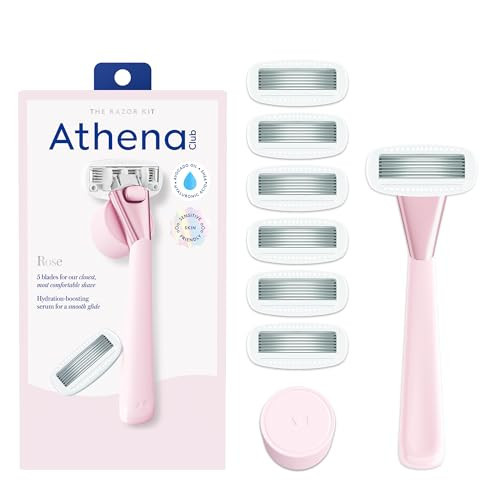 Athena Club Women's Razor Shave Kit, 1 Rose Razor Handle + 6 Blade Refills | Amazon (US)