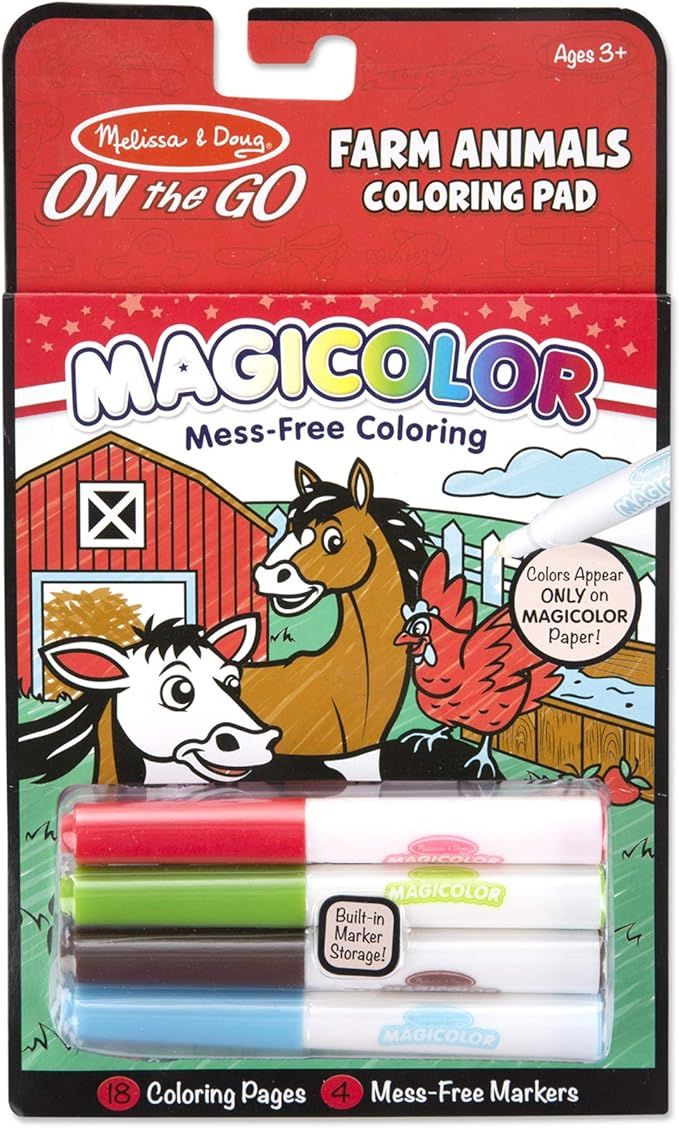 Melissa & Doug On the Go Magicolor Coloring Pad: Farm Animals - 18 Pages, 4 Markers | Amazon (US)
