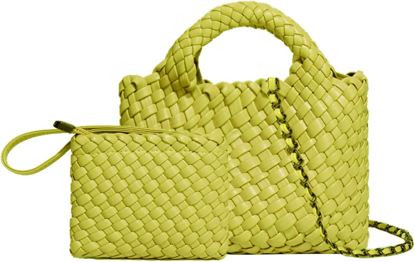 Woven Tote Bag Crossbody Handbags Fashion Shoulder Bag Hobo Satchel for Women | Amazon (US)