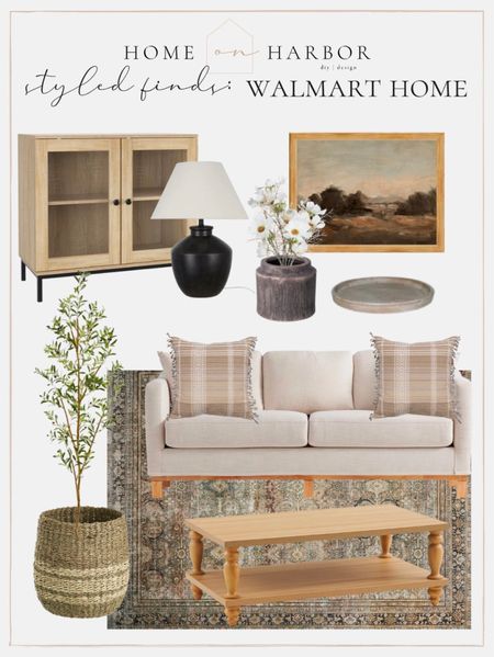 Gorgeous new Walmart finds at great prices! Sofa, coffee table, cabinet, vases, pillows, olive tree, layla rug, ceramic lamp 

#LTKsalealert #LTKSeasonal #LTKhome