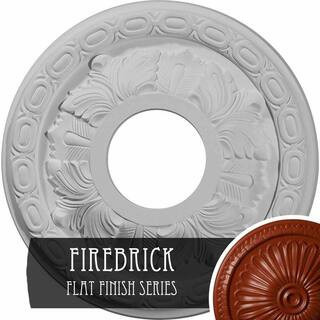 Ekena Millwork 1-1/8 in. x 11-3/8 in. x 11-3/8 in. Polyurethane Leaf Ceiling Medallion, Firebrick | The Home Depot