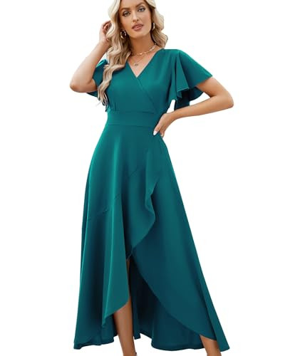 Long Black Formal Dresses for Women Gowns Evening Party Cocktail Dress,Split Elegant V Neck Wrap ... | Amazon (US)