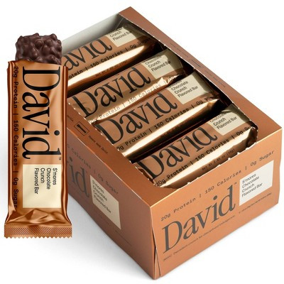 David Protein Bronze S'mores Chocolate Crunch High Protein Bars - 20g Protein - 12ct | Target