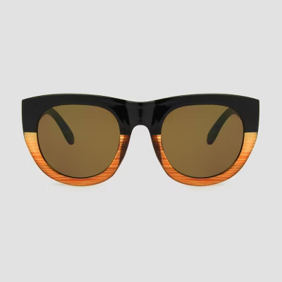 Women's Surf Sunglasses with Brown Solid Lenses - A New Day™ Black | Target