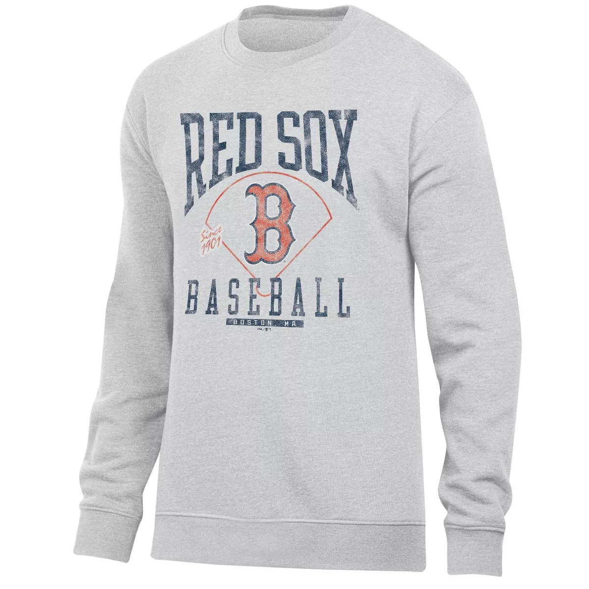 MLB Boston Red Sox Men's Ash Crewneck Sweatshirt - L | Target