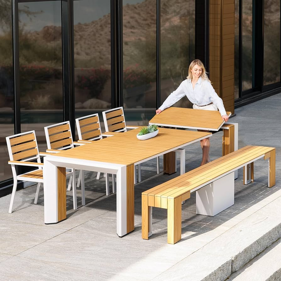 Transformer Table - Extendable Outdoor Dining Set up to 12, Expandable Patio Table, Weather-Resis... | Amazon (US)