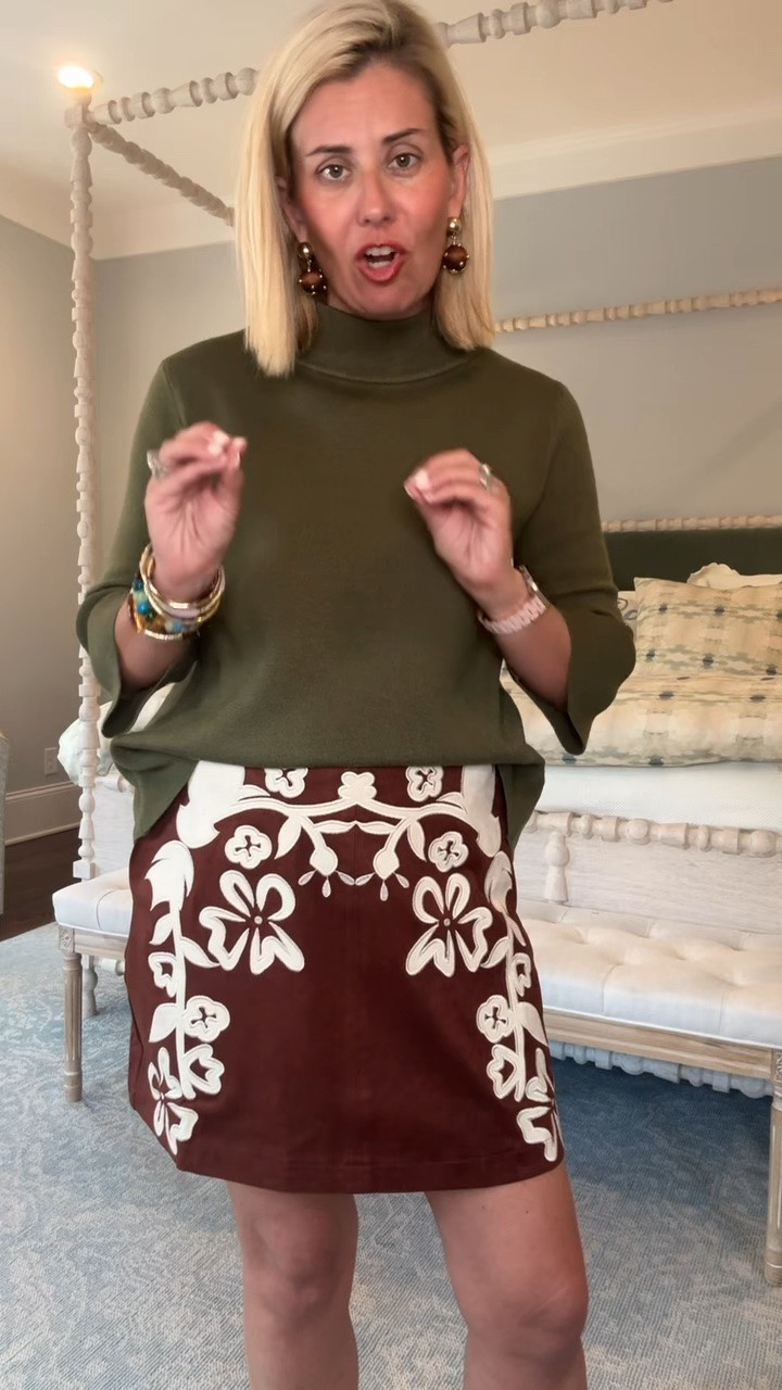 New color in the Jackie sweater is here! Literally get it in every color it comes in. Obsessed with this skirt that we are styling all the ways. 
Sweater - xs
Skirt - small
Mary Jane’s - 7.5 (1/2 size down) 

*code mixandmatch15 at Avara ￼

#LTKSeasonal #LTKOver40 #LTKPetite