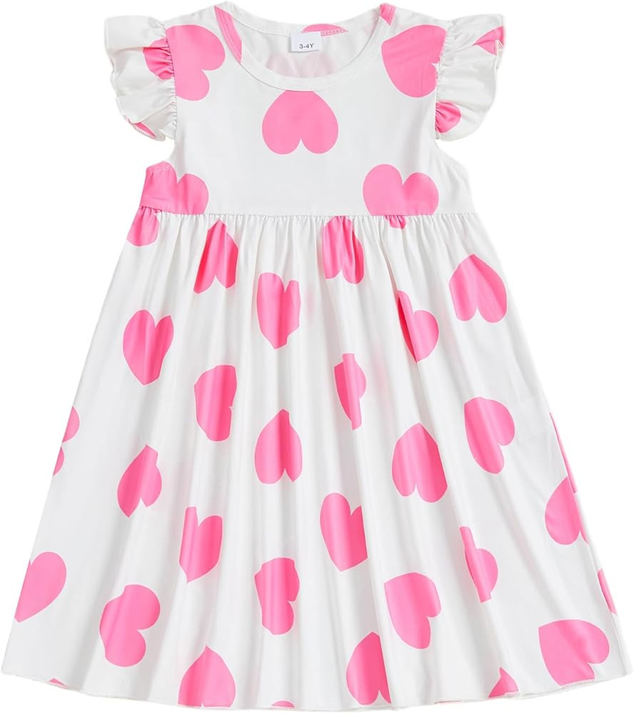 Toddler Baby Girls' Dresses Kid Little Girls Summer Outfit Casual Cartoon Round Neck A-Line Beach... | Amazon (US)