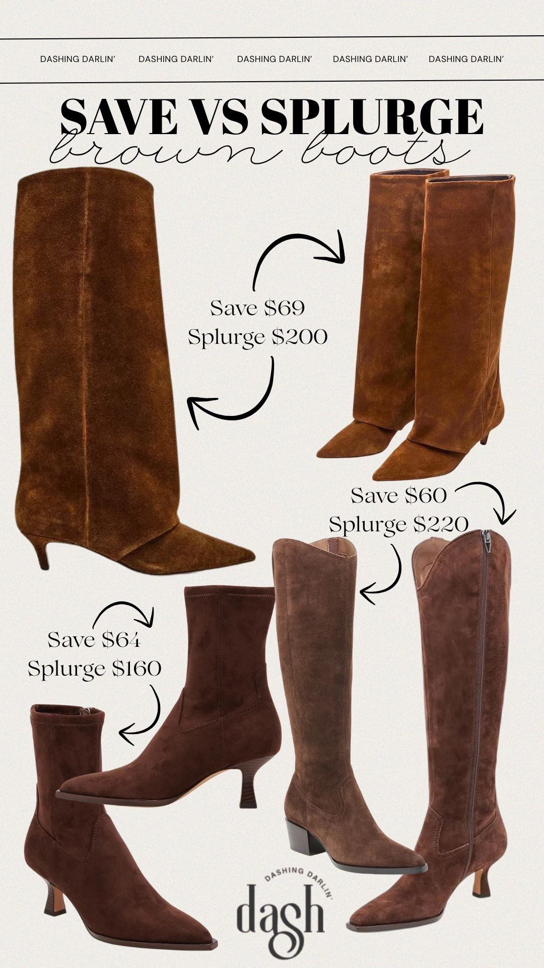 Some of my favorite chocolate brown boots ~ found the splurge and save options of all three!!!! 
*My Steve Madden are on sale right now for $150 instead of $200!!!! I love them. 
The reviews for the save option are so good!!!! 

#LTKSaleAlert #LTKFindsUnder50 #LTKOver40