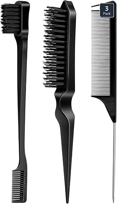 3 Pieces Hair Styling Comb Set Teasing Brush Rat Tail Comb Edge Brush for Edge&Back Brushing, Com... | Amazon (US)