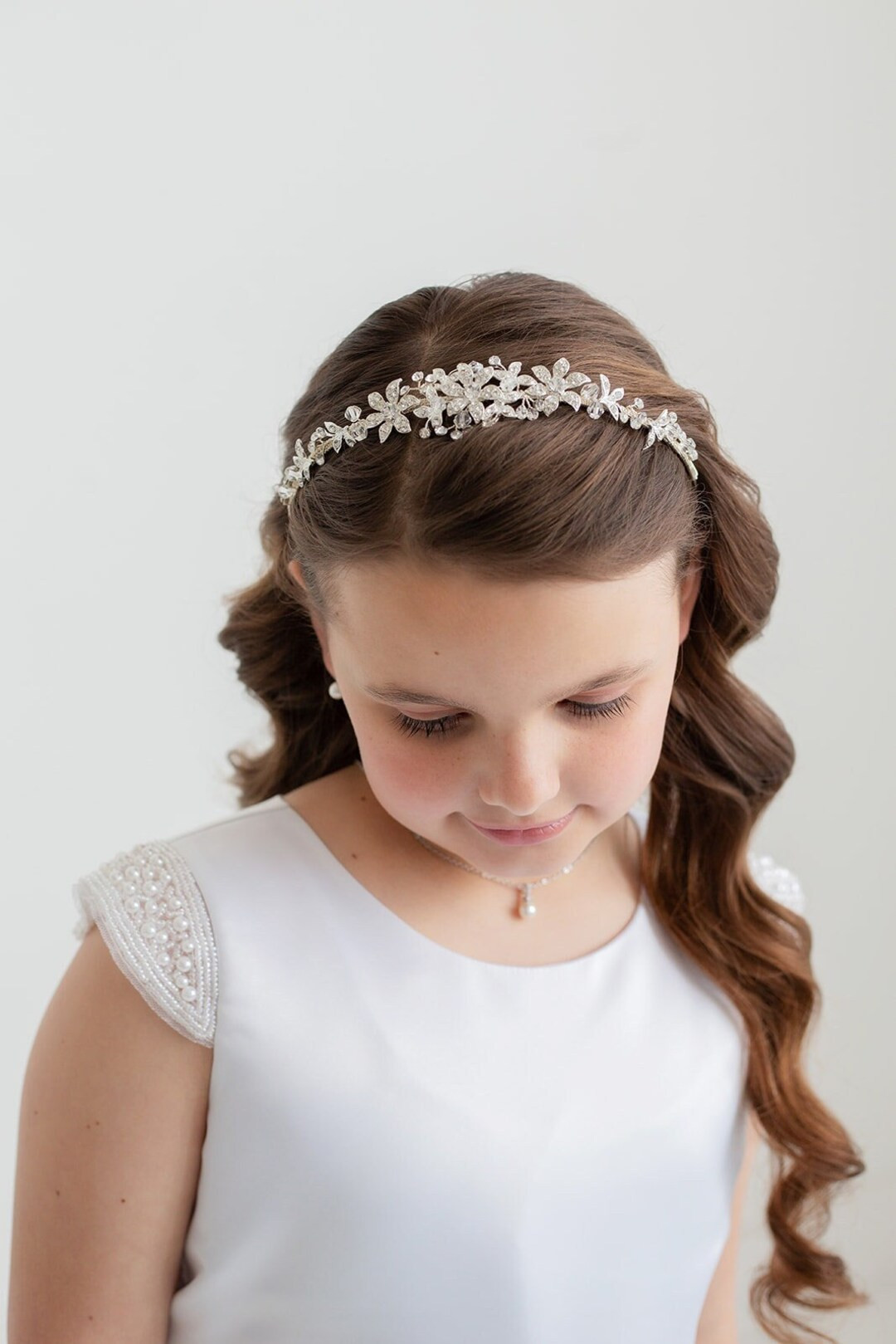 Flower Girl Crown, Flower Girl Tiara, Flower Girl Headband, rhinestone tiara, first communion tia... | Etsy (US)