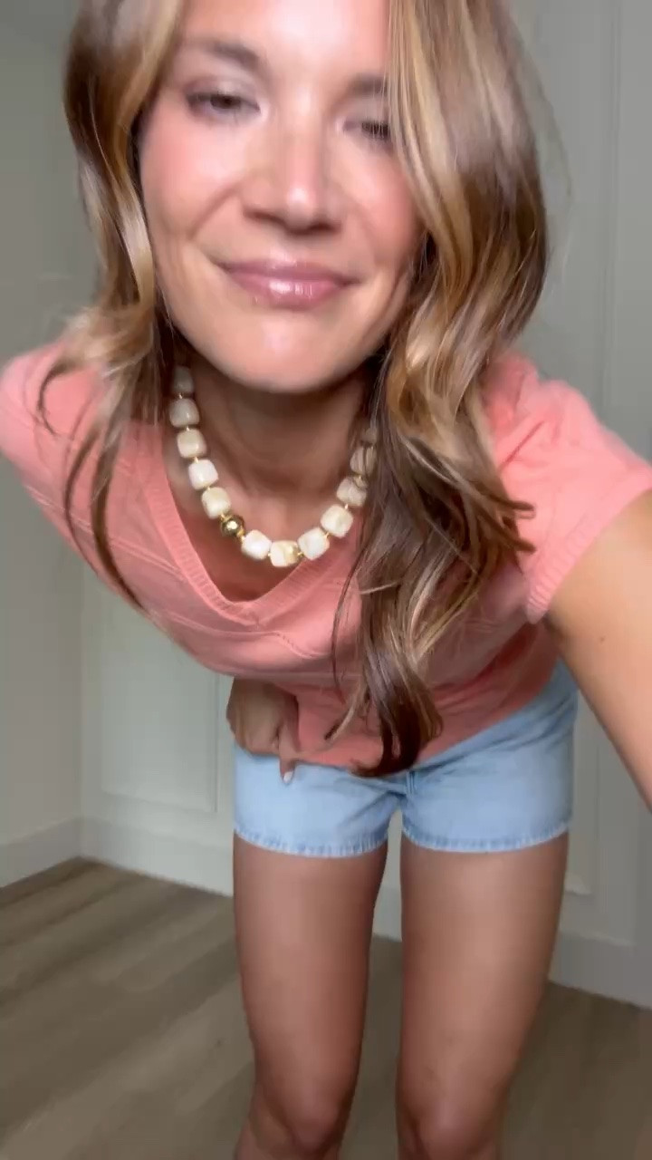 This coral sweater tee is one of those pieces that instantly brightens up an outfit. The lightweight knit feels elevated but still easy to wear, and paired with denim shorts and sneakers it’s the perfect casual summer look.

coral sweater tee, summer knit top, denim shorts outfit, casual summer style, lightweight sweater, everyday outfit, vacation outfit, bright summer fashion, weekend style, affordable fashion, cute casual look, warm weather outfit, StangandCo

#LTKTall #LTKSeasonal #LTKTravel