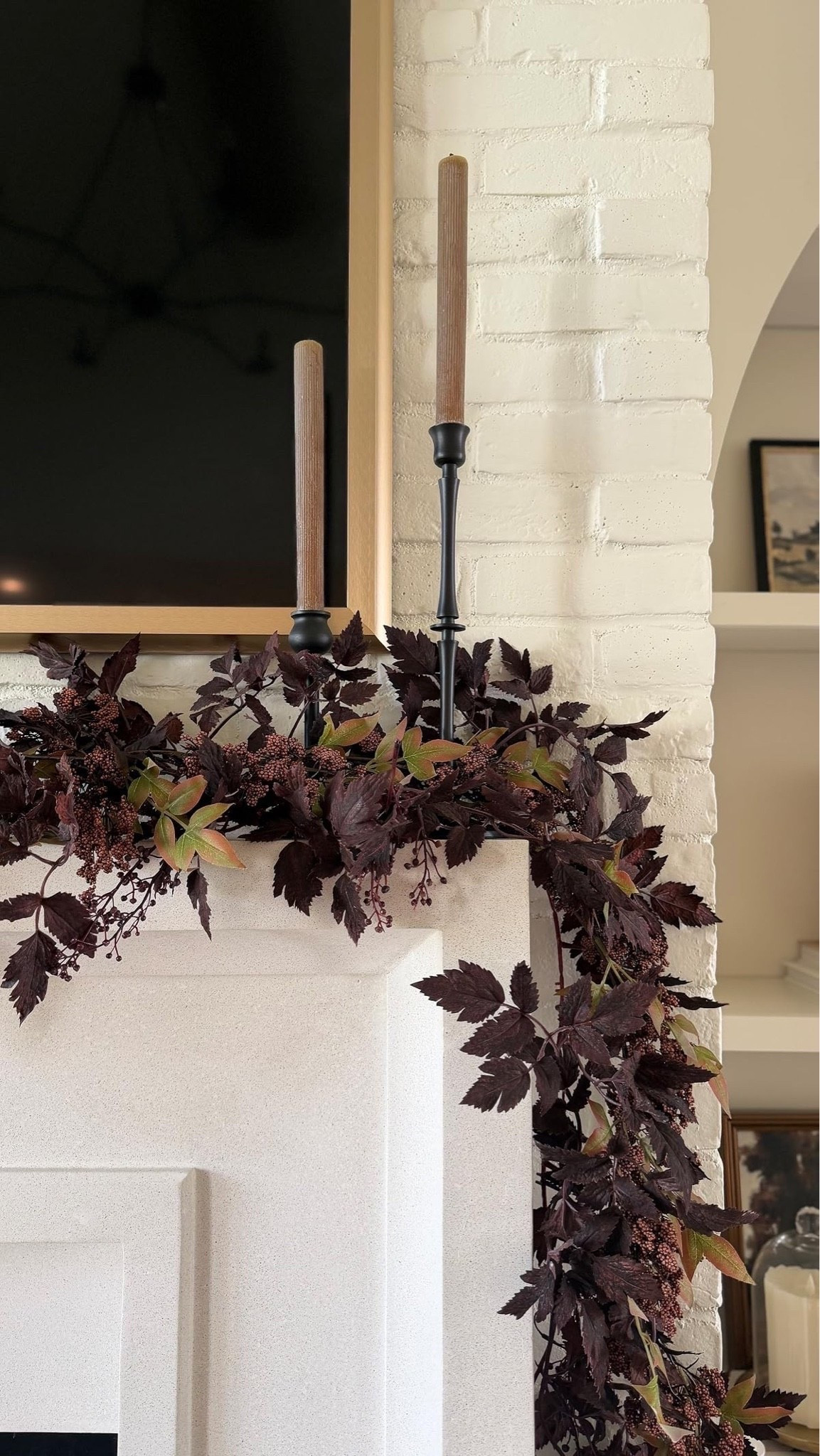 Loving this look on our mantle this year!! I used one berry garland and one cimicifuga garland. Affordable, elevated, and beautiful!

#LTKHome