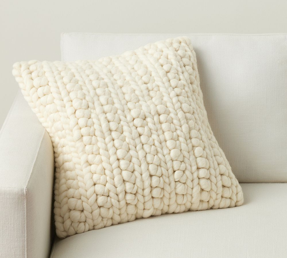 Chunky Knit Textured Pillow | Pottery Barn (US)