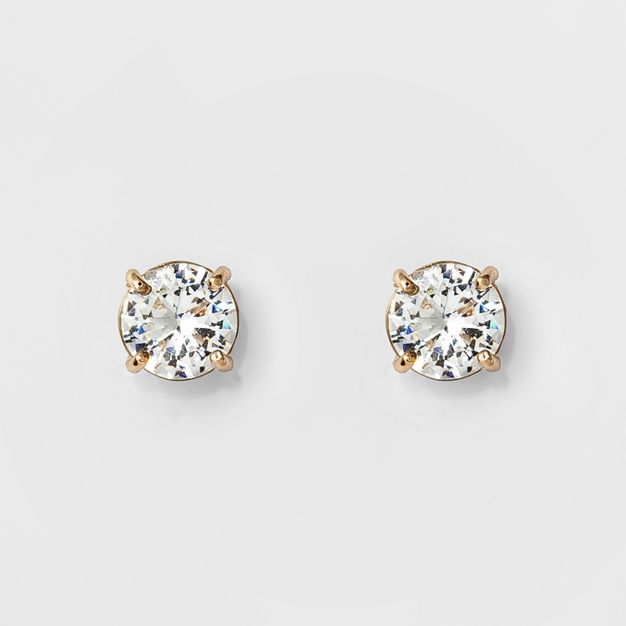 Women's Round Crystal Stud Earring - A New Day™ | Target