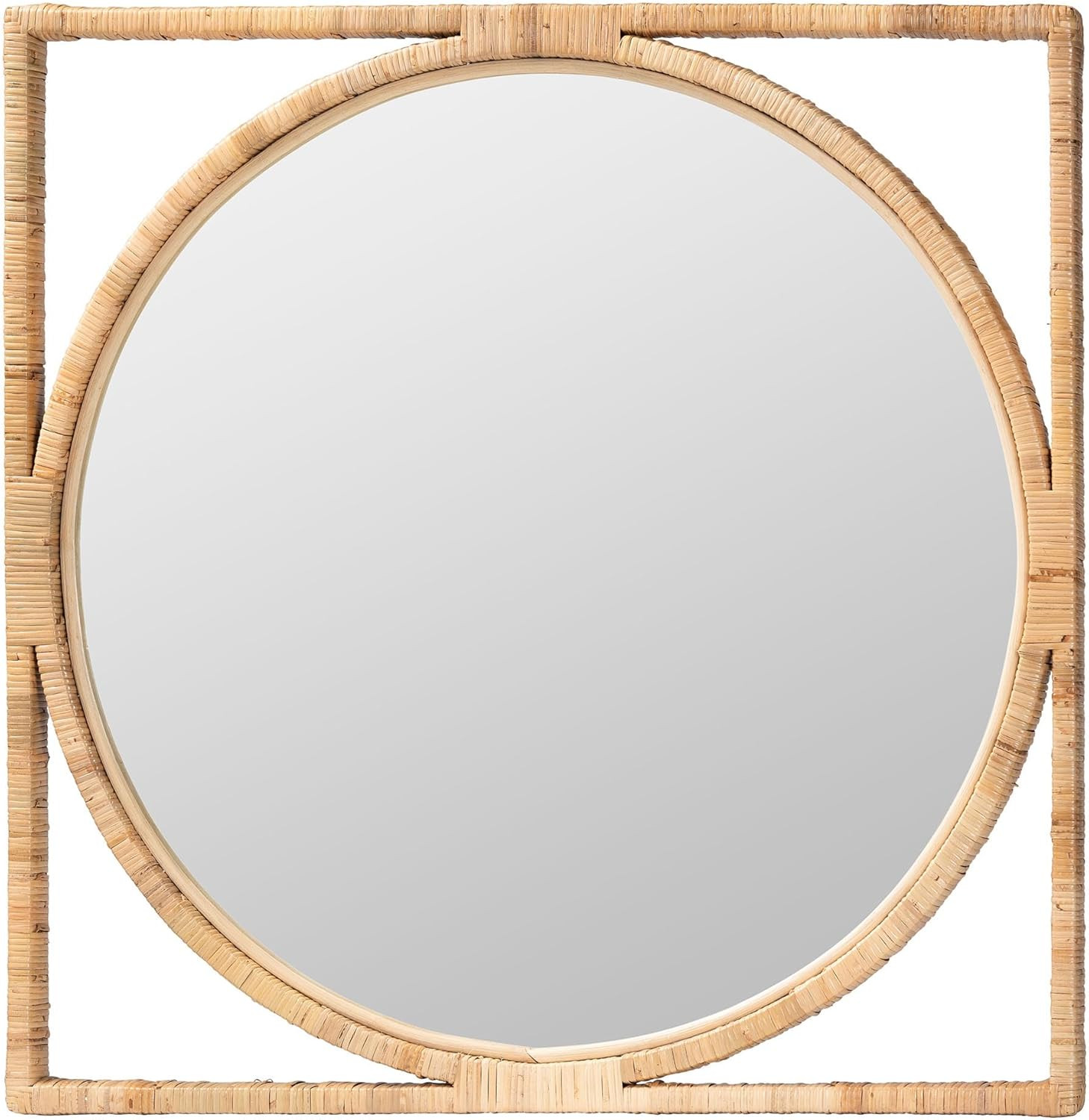 bali & pari Bayan Japandi Natural Rattan Wall Mirror | Amazon (US)
