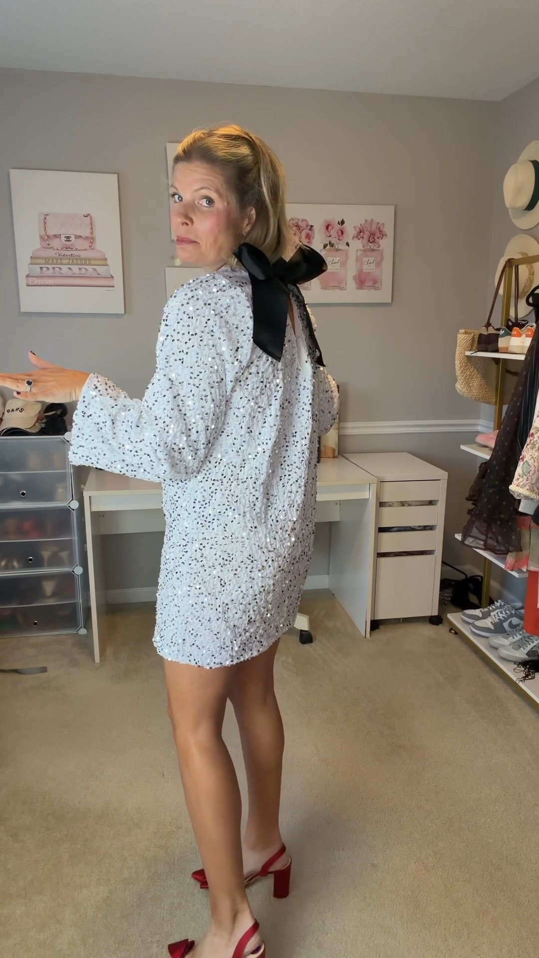 White sequin mini dress with black bow TTS

#LTKMidsize #LTKgrwm #LTKWedding