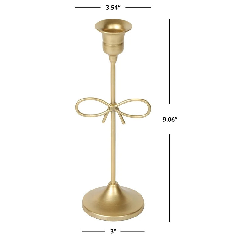 Home Decor Collection Sterling & Noble Home Gold Metal 9.06" Taper Tabletop Indoor Candle Holder,... | Walmart (US)