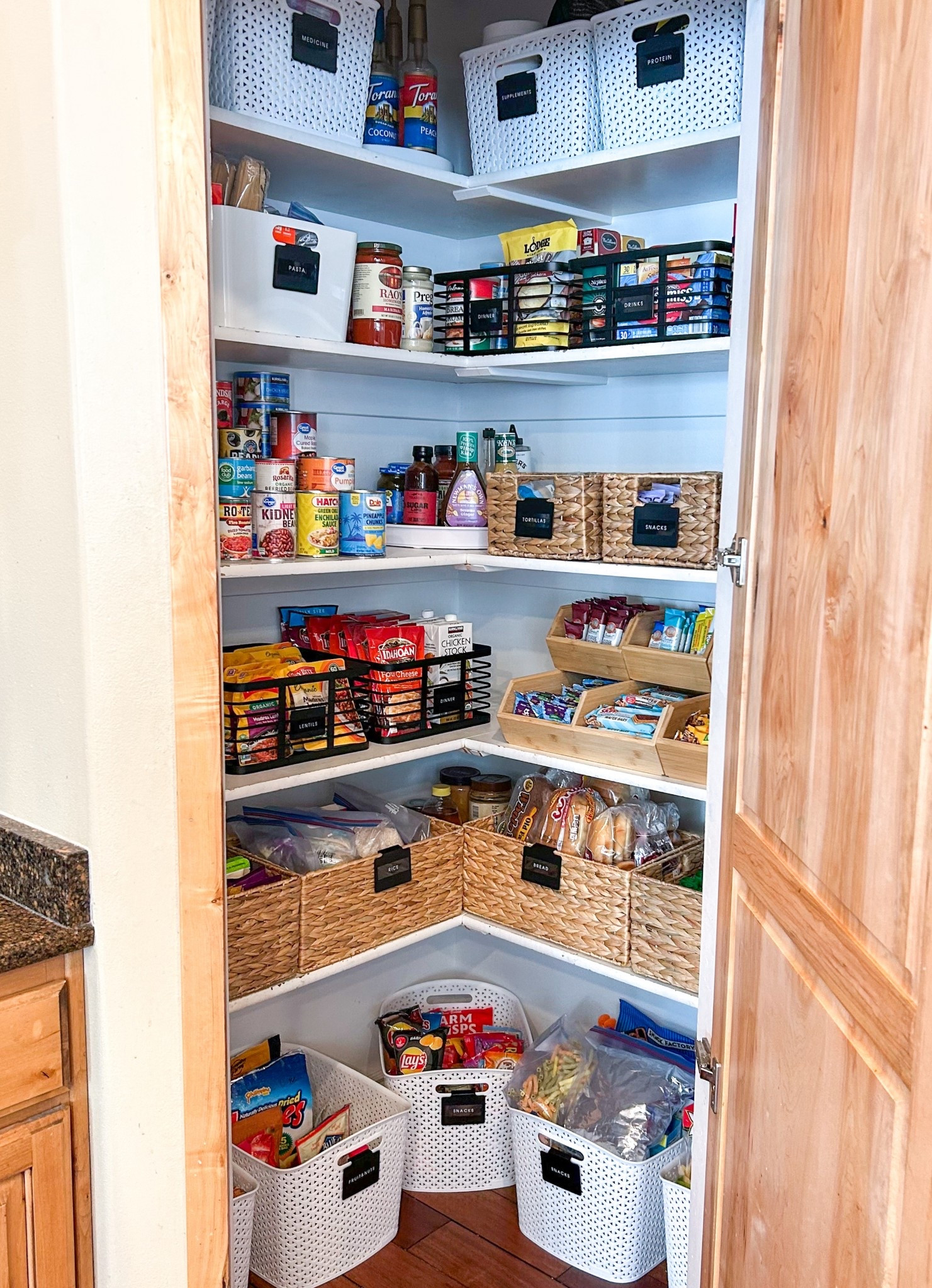 Corner pantry with a mix of high-end & budget friendly organizing products! #pantry #pantryorganization

#LTKHome