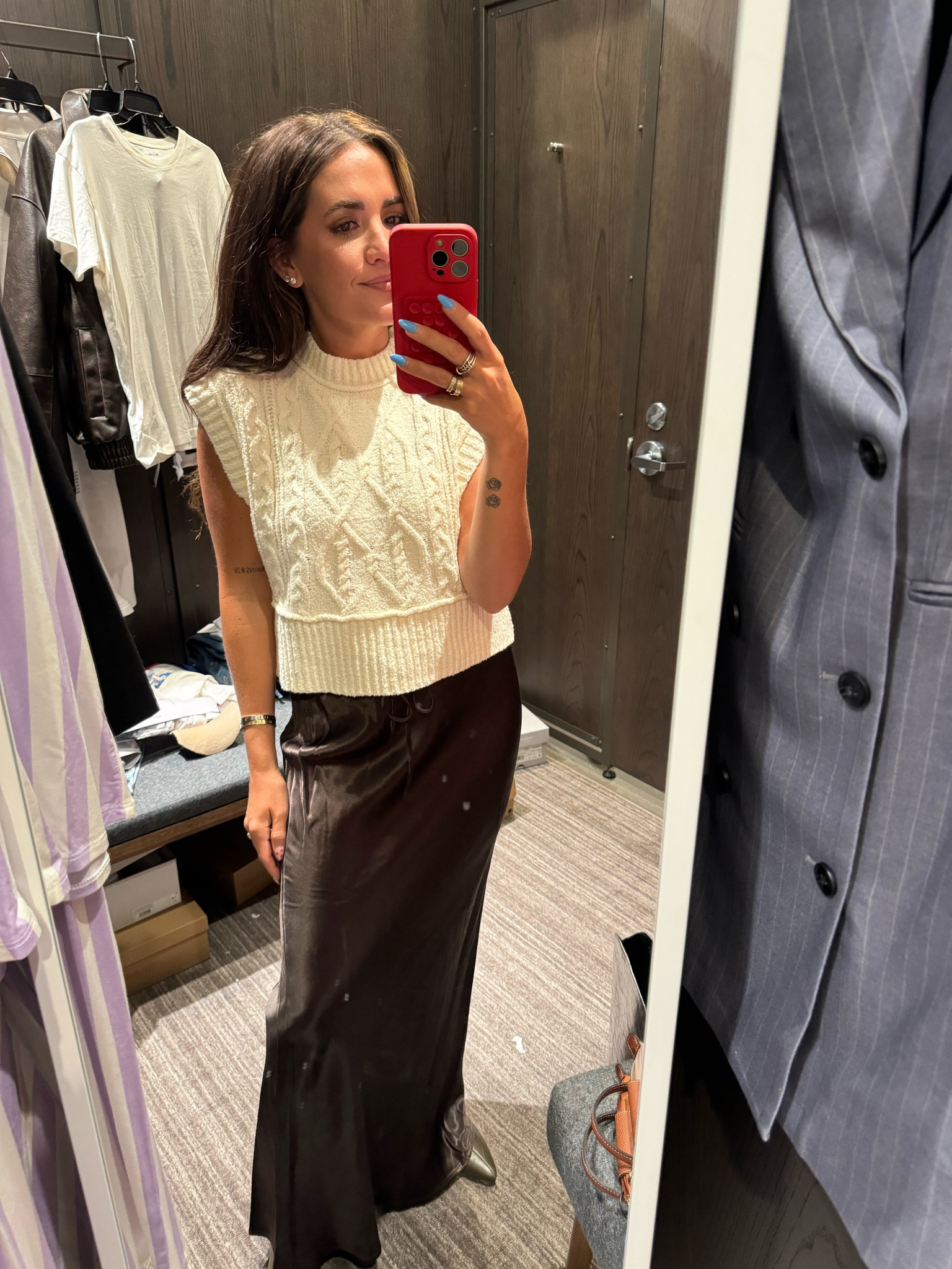 Great sweater tank and this silk skirt is sooo good. Love these boots as well, the kitten heel is perfection 

#LTKShoeCrush #LTKSummerSales #LTKxNSale