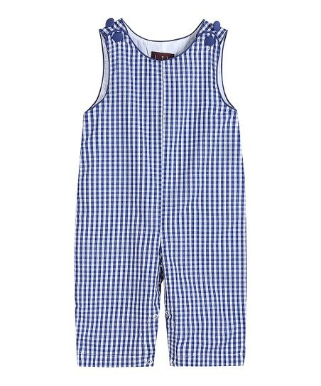 Dark Blue Gingham Overalls - Infant & Toddler | Zulily
