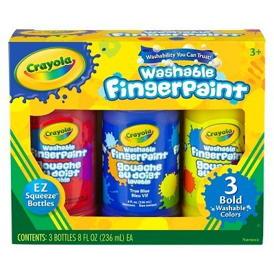 Crayola 3ct 8oz Washable Fingerpaint - Bold Colors: Toddler & Kids Body Paint, Water-Based, Non-Toxic, Low-Odor | Target