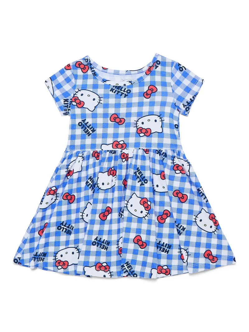 Hello Kitty Toddler Girls Allover Print Dress with Short Sleeves, Sizes 12M-5T | Walmart (US)