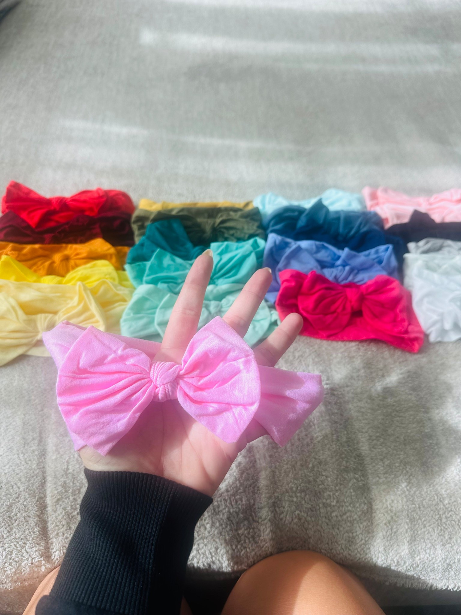 Pack of 22 hair bows. Stretches to fit newborns, infants, toddles, and kids. Super soft material 

#LTKSaleAlert #LTKBaby #LTKKids