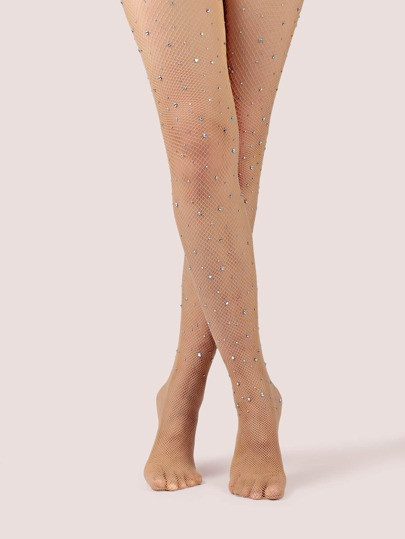 Rhinestone Decor Fishnet Tights | SHEIN