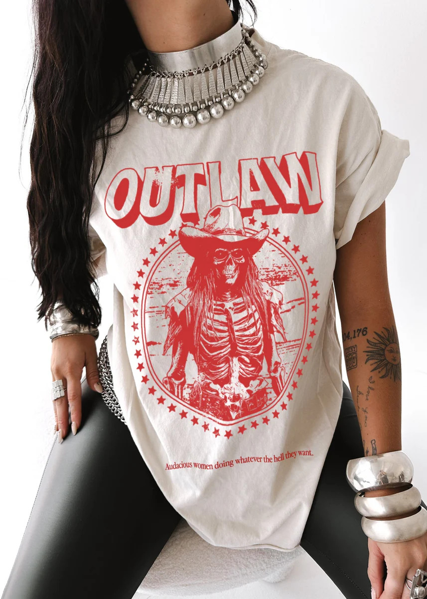 OUTLAW WOMEN SIDE SLIT TEE | Pebby Forevee